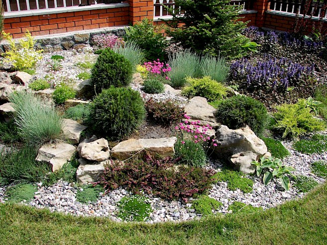 Weed control for rock garden.